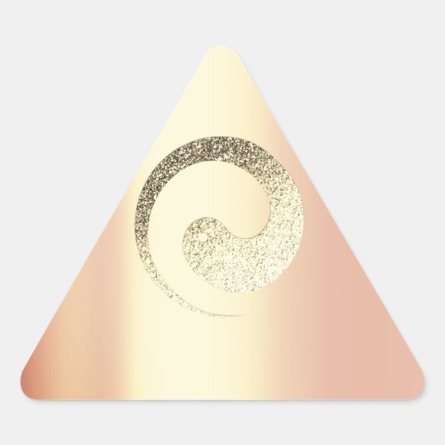 Sticker Triangulaire Ying Yang Balance Rose Gold Pace Triangle Spiritue (Devant)