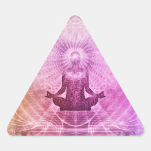 Sticker Triangulaire Yoga spirituel Lotus Pose Méditation