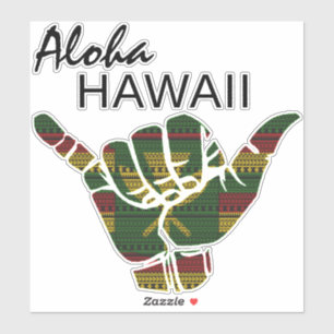 STICKER TRIBAL SHAKA (HANG LOOSE) ALOHA HAWAII KANAKA DRK