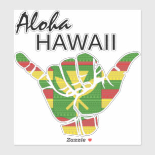 STICKER TRIBAL SHAKA (HANG LOOSE) ALOHA HAWAII KANAKA LT