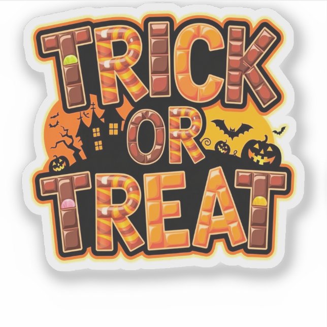 Sticker Trick or Treat halloween (Devant)