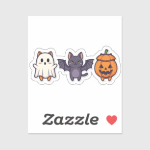 Sticker Trick ou Treat Trio - Cute Halloween Cat