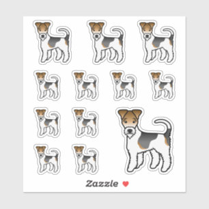 Sticker Tricolor Wire Fox Terrier Chiens de Dessin Animé M