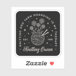 Sticker Tricot est ma thérapie amusant fil de laine croche