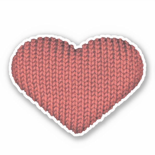 Sticker Tricot Love Red Heart (Devant)