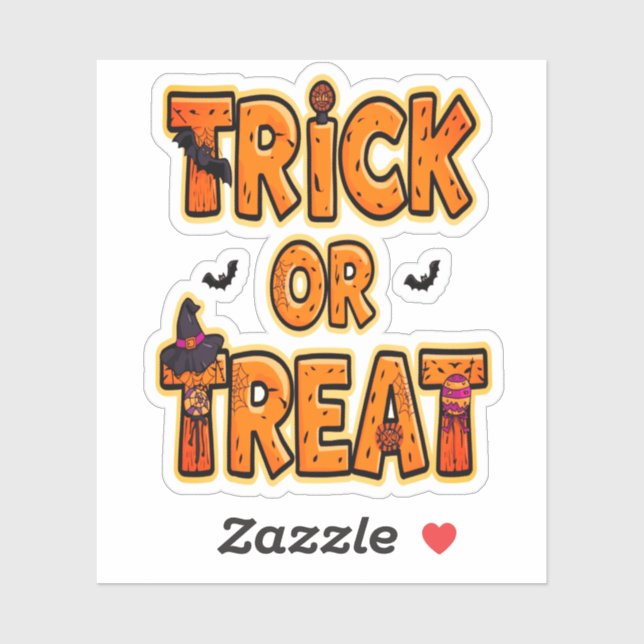 Sticker Tricoter ou traiter Halloween Amusants Design Éffr (Feuille)