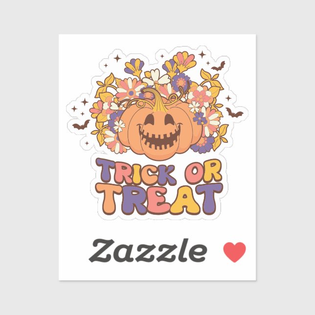 Sticker Tricoter ou traiter Retro Halloween Super (Feuille)