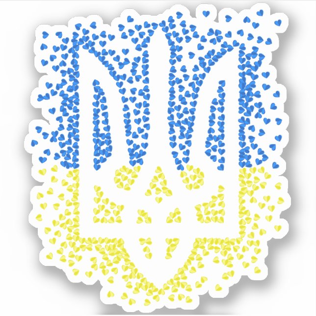 Sticker Trident de l'emblème ukrainien tryzub dispersant l (Devant)