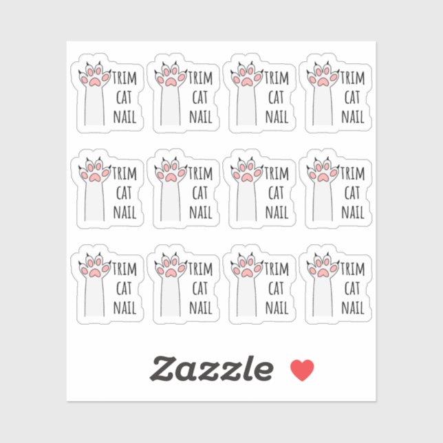 Sticker Trier les ongles de chat Clipping Clou Pet Groomin (Feuille)