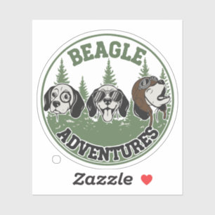 Sticker Trio d'aventures de Beagle drôle Chien de dessin