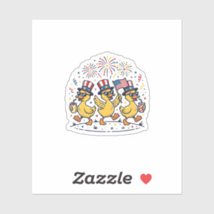 Sticker Trio de canards patriotiques Chemise vintage 4 jui