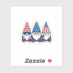 Sticker Trio de gnomes patriotiques dessin de t-shirt vint