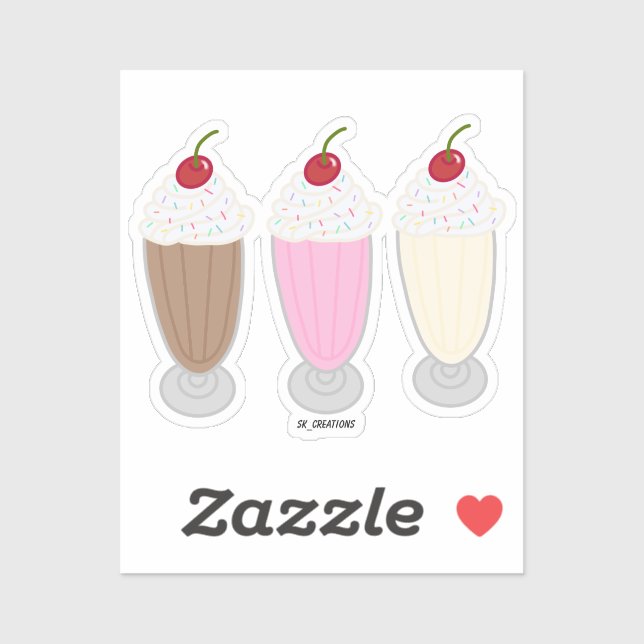 Sticker Trio Milkshake (Feuille)