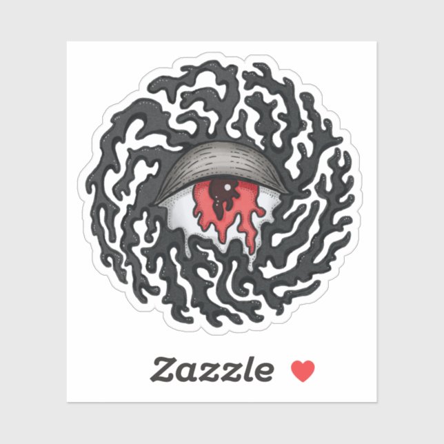 Sticker Trippy Eye with Tentacles - Trippy Surreal Art (Feuille)