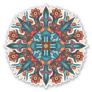 Sticker Trippy hippie psychédélique champignon super bizar