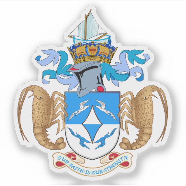 Sticker Tristan da Cunha coat of arms, British Overseas (Devant)
