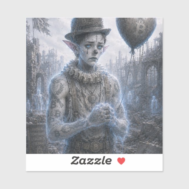 Sticker Tristesse / Clown / Zoo abandonné (Feuille)