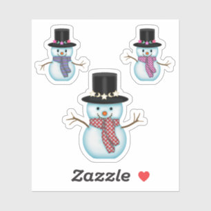 Sticker Trois bonshommes de neige mignons Art de Noël