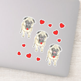 Sticker Trois chiens carlin