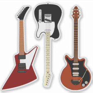 Sticker Trois guitares cool