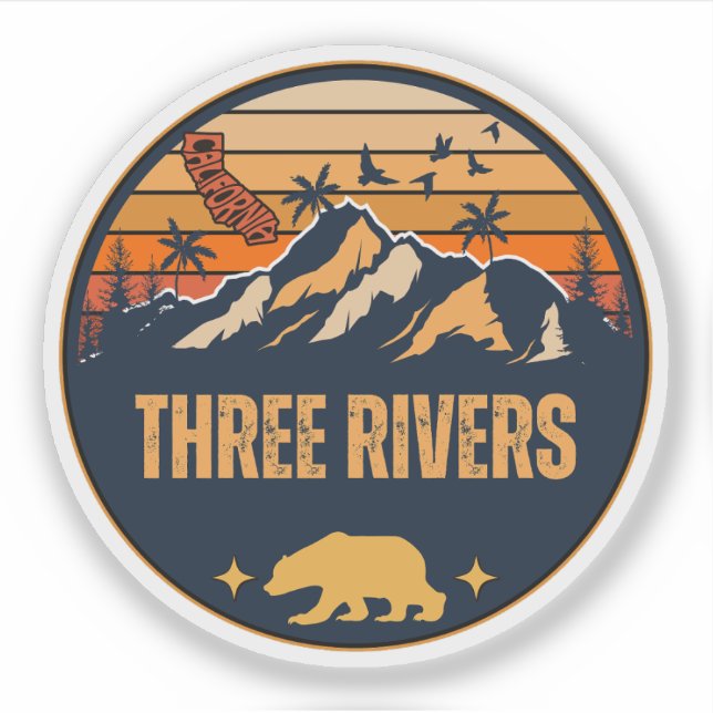 Sticker Trois Rivières, Californie (Devant)