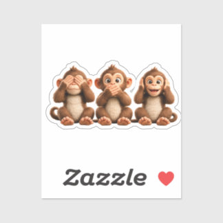Sticker Trois singes sages