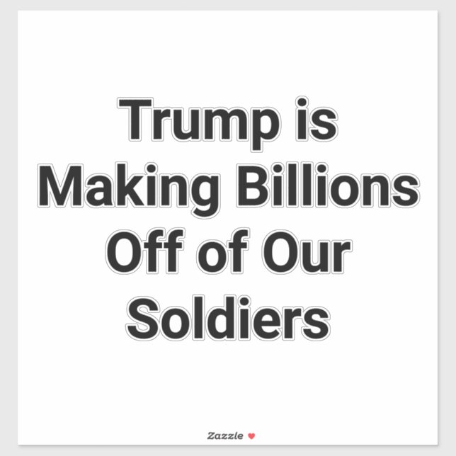 Sticker Troops Make Trump Billions Hankamer Artjunkhaus  (Feuille)