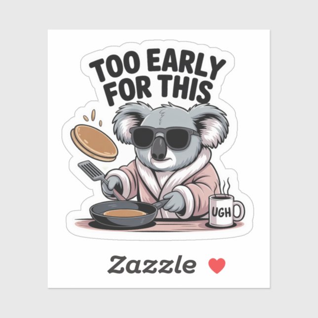 Sticker Trop Tôt Pour Cela - Koala Pancake Sleepy Matin (Feuille)