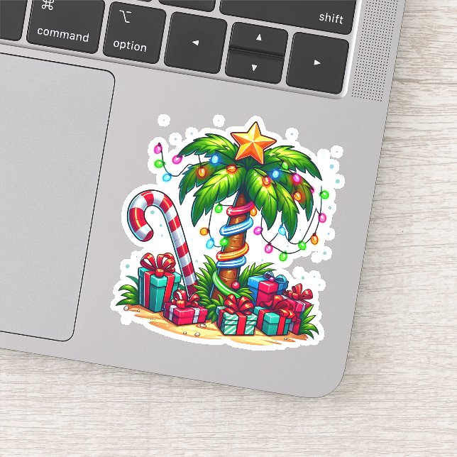 Sticker Tropical Christmas Holiday Palm Tree (Détail)