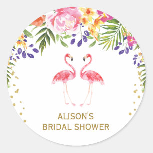 Sticker Tropical Floral Flamant rose Faveurs