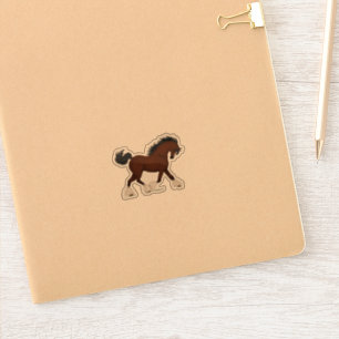 Sticker Trotting Clydesdale Horse équestre