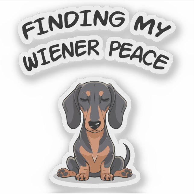 Sticker Trouver mon cadeau Wiener Peace Funny Dachshund (Devant)