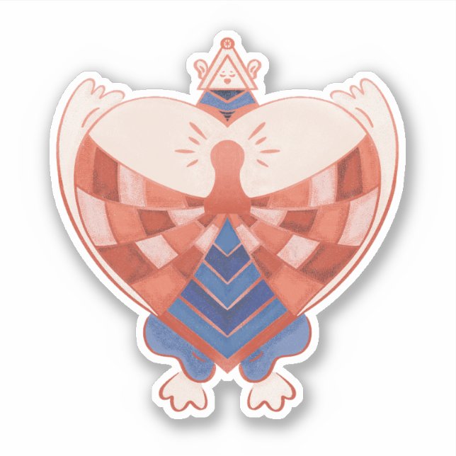 Sticker Trouver mon coeur : Bloc de verrou en forme de coe (Devant)