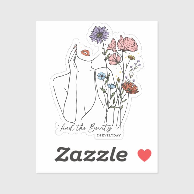 Sticker Trouvez La Beauté Dans La Citation Inspirationnell (Feuille)