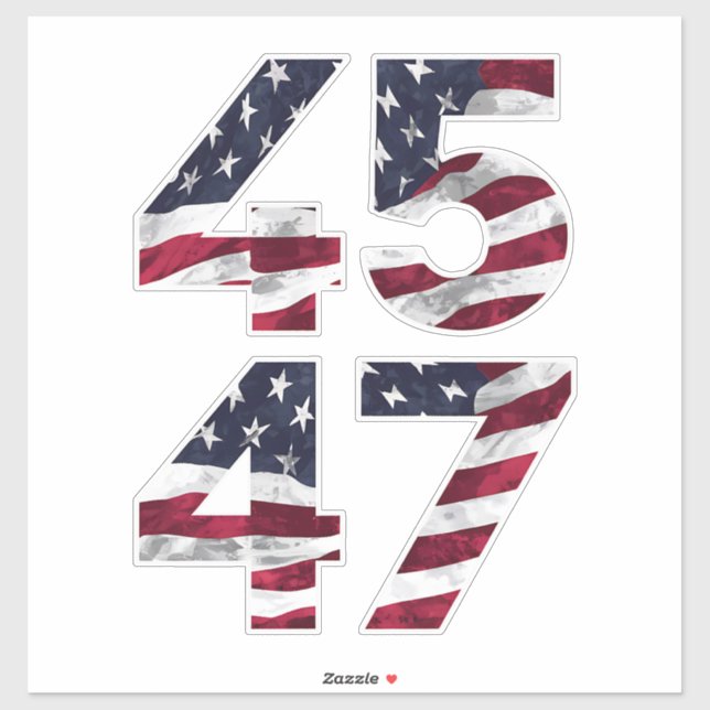 Sticker Trump 2024 45 45 Vintage États-Unis (Feuille)