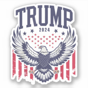 Sticker Trump 2024 America Bald Eagle Pro Trump