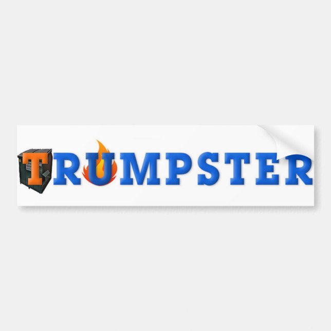 Sticker Trump Dumpster 3 — Bleu, Blanc (Devant)
