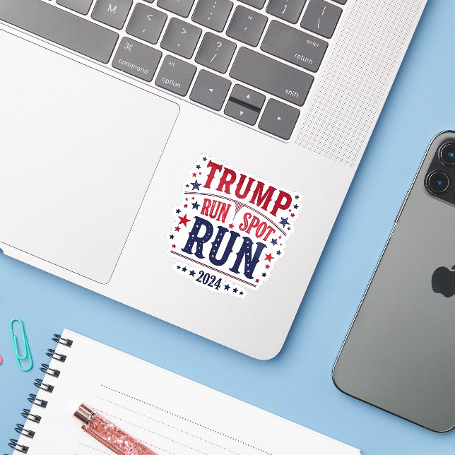 Sticker Trump Run Spot Run Funny Election Debate (Ordinateur portable avec iPhone)