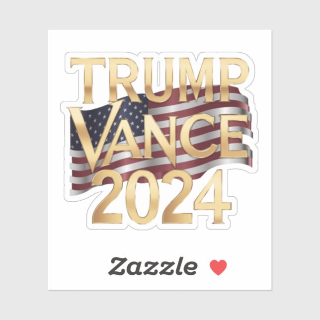 Sticker Trump Vance 2024 Valeurs conservatrices, autocolla (Feuille)