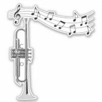 Trumpet musicien avec notes musicales