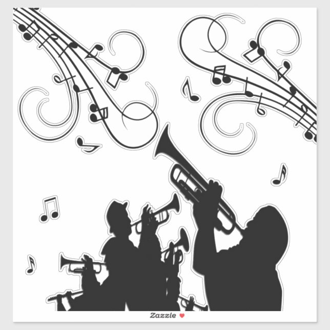 Sticker Trumpet Section Jazz (Feuille)