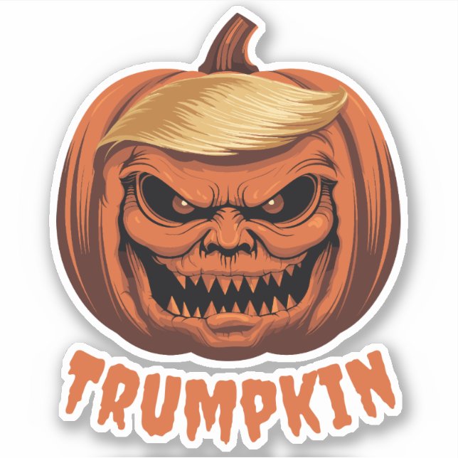 Sticker Trumpkin - Le Citrouille d'Halloween de Donald Tru (Devant)