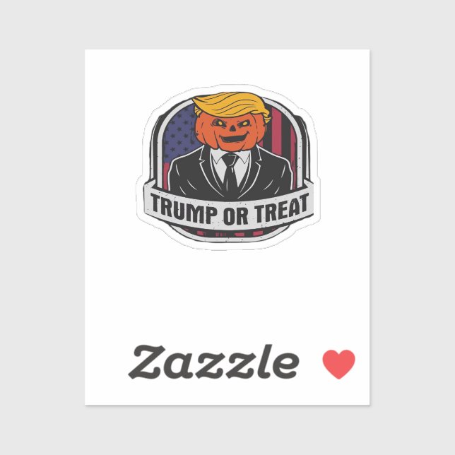Sticker Trumpkin Ou Traiter Halloween - Costume Politique  (Feuille)