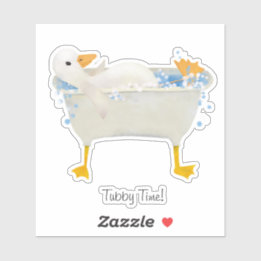 Sticker Tubby Time! Canard se relaxant dans une baignoire