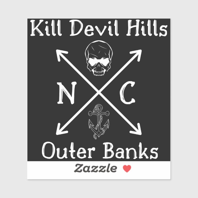 Sticker Tuer Devil Hills Outer Banks (Feuille)