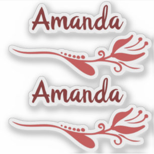 Sticker Tulip Fleur Flourissant rose Bourgogne Nom personn