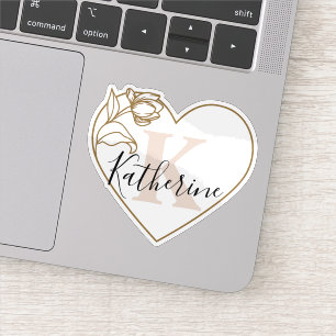 Sticker Tulipe personnalisée avec un nom romantique en for