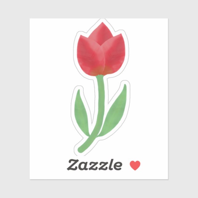 Sticker Tulipe rouge (Feuille)