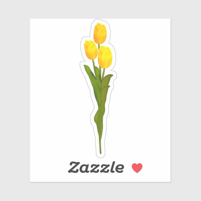 Sticker Tulipes jaunes (Feuille)