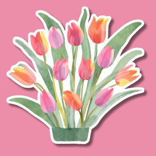 Sticker Tulipes pointes Aquarelle